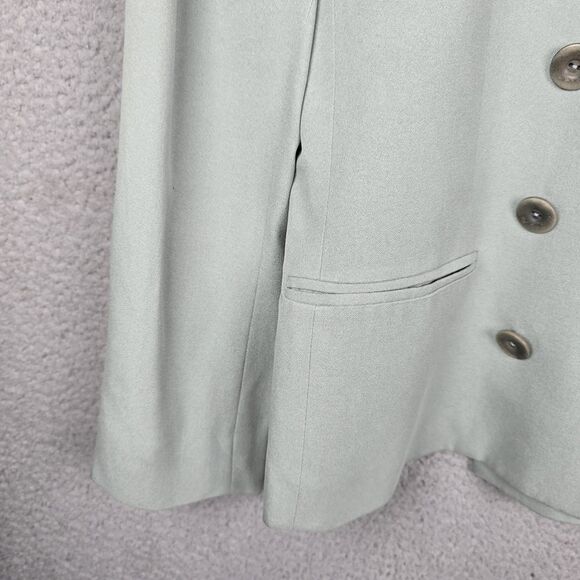 Rena Rowan Womens Silk Blazer Jacket 6P Green Double Breasted Classic Trendy - Picture 9 of 14